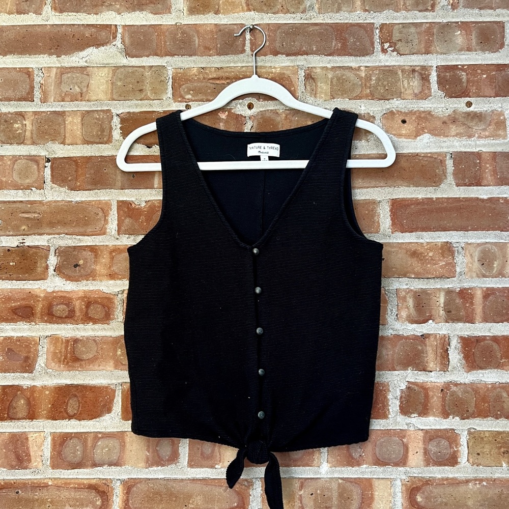 Madewell Texture & Thread Button-Front Tie Tank Top
